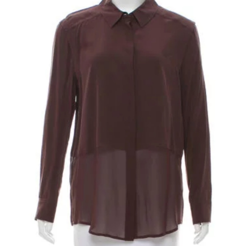 T by Alexander Wang Silk Button-Up Top